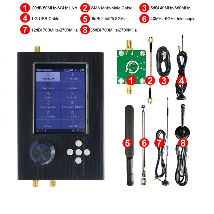 受信機 HackRF One & PortaPack H2 Upgrade Your SDR Experience with Hackrf One & Portapack H2